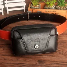 Новая мужская поясная сумка из натуральной кожи, поясная сумка на бедро, поясная сумка для сотового/мобильного телефона, чехол для сигарет, карта, кошелек для монет, подарок для отца