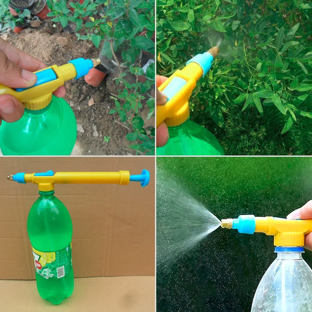 Mini džusové láhve Rozhraní Plastový vozík Gun Postřikovač Vodní tlak vody pro zahradní Bonsai Vodní Pesticidy Stříkání