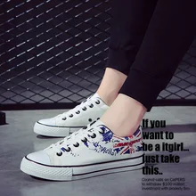 Сезон весна; Вулканизированная Мужская обувь с модным принтом; парусиновая обувь на шнуровке с закрытым носком; мужская повседневная обувь на плоской подошве; Цвет черный, белый; BINHIRRO; 6617