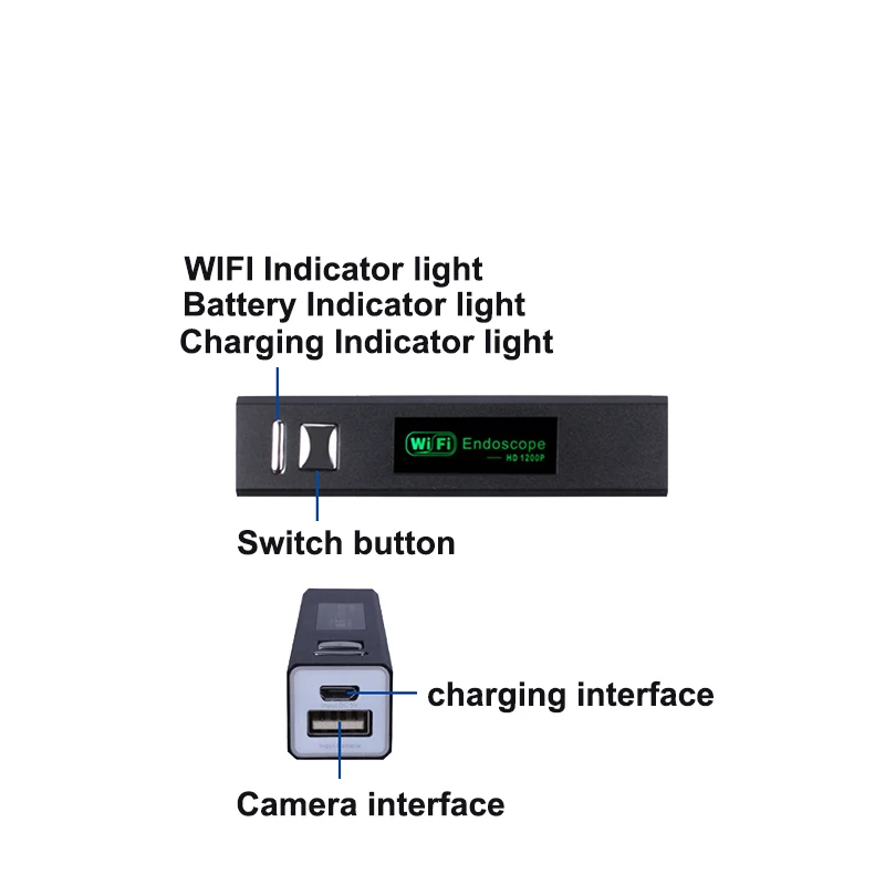 Guzcadun беспроводной Wifi бороскоп зонд видео осмотр для Android/iOS Телефон hd 1200p эндоскоп камера полужесткая трубка камера