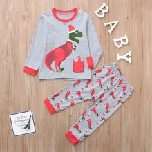 Одежда для малышей; Рождественская Пижама с рисунком для маленьких мальчиков и девочек; комплект одежды из топа и штанов; Изысканная детская одежда; roupas infantis menina