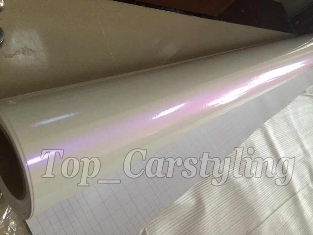 Pearlescent WHITE SATIN GLOSSY CAR WRAPPING PURPLE 3M APA CAR WRAP STICKER FILM (7)