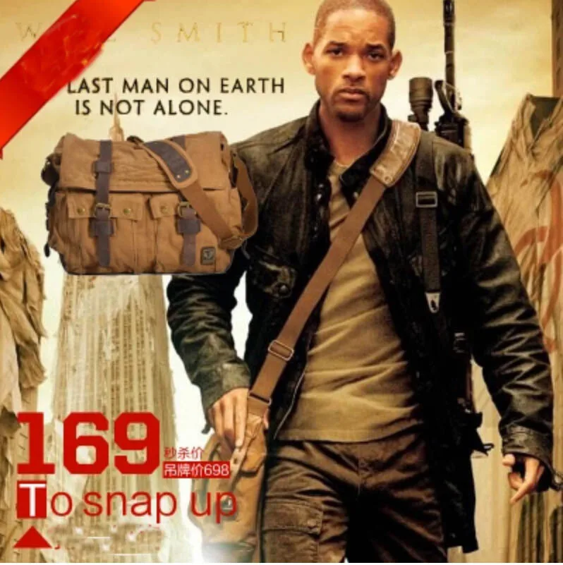 I AM LEGEND Will Smith men women messenger bags military