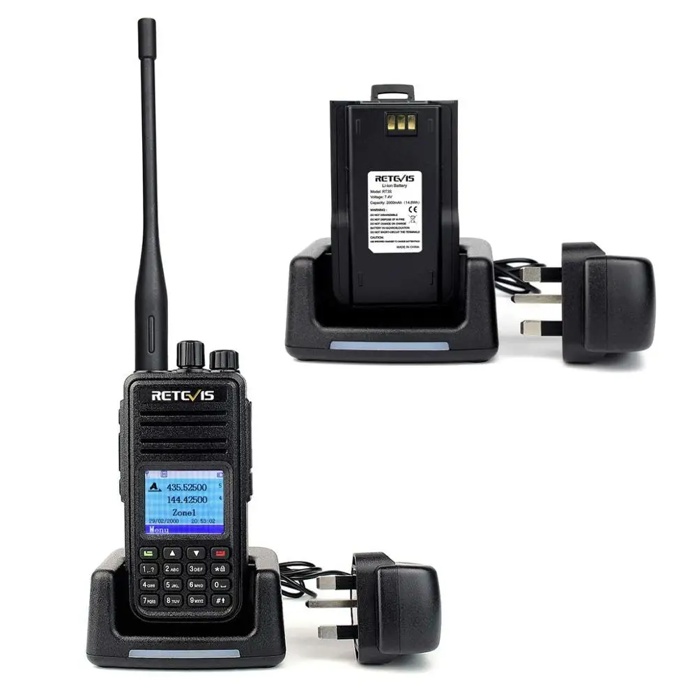 Retevis RT3S Dual Band DMR Radio Digital Walkie Talkie GPS DCDM TDMA Ham Radio Station Hf 5