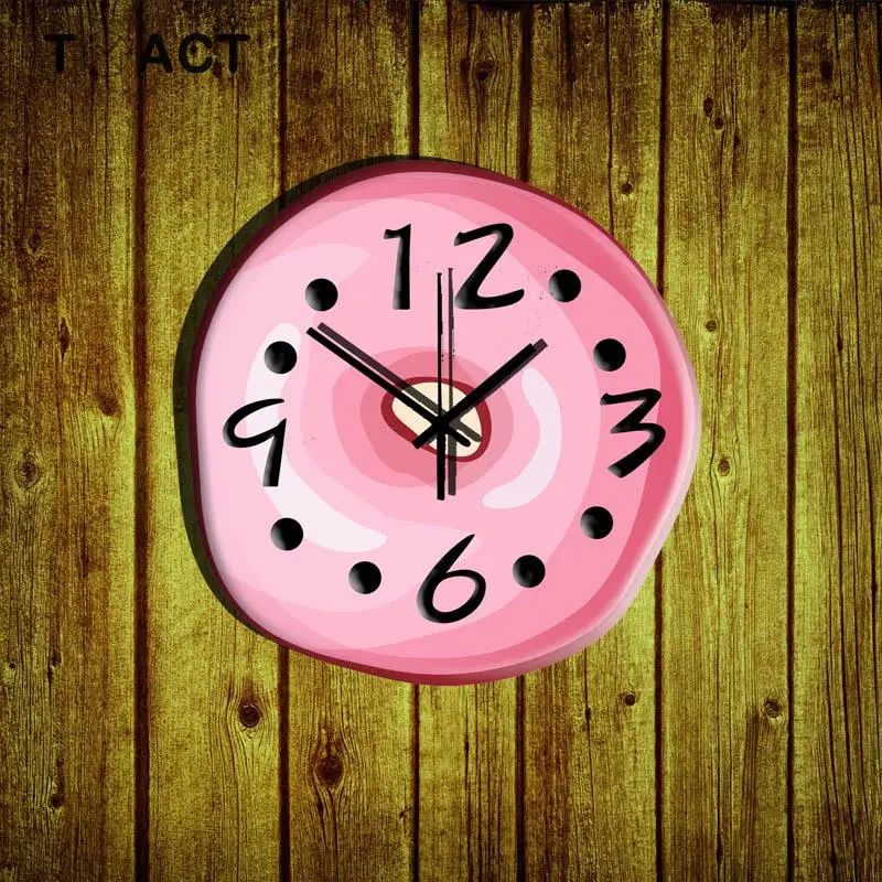 

Pink Wall Clock Living Room Children's Room Kindergarten Wall Clocks Creative Modern Cute Hanging Watch Mute For Kids