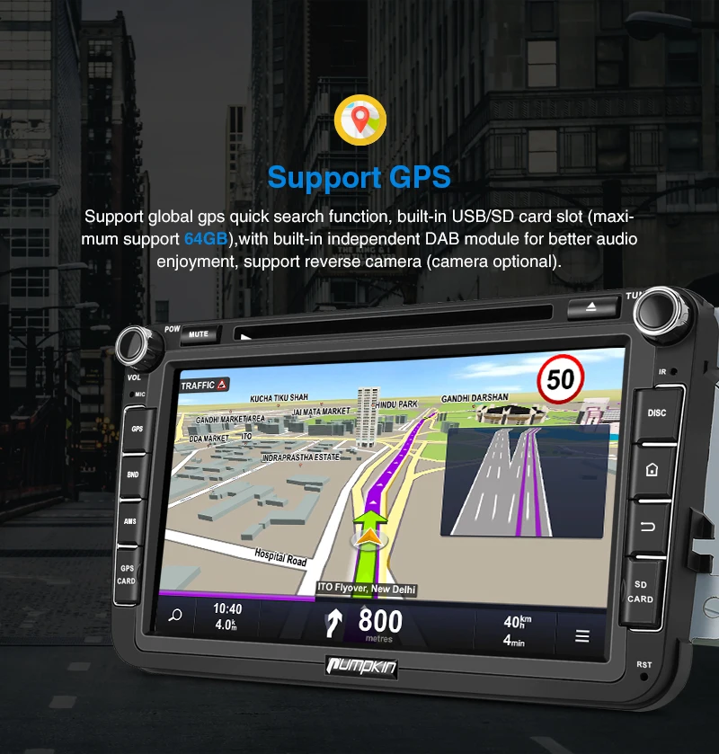 Pumpkin 2 Din 8 &quotAndroid 9 0 GPS Авторадио Стерео автомобильный мультимедийный плеер для