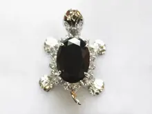 Luxury Jewelry Girls Turtle Sterling Silver BLACK STONE CROSS Tortoise Female Luxury pendants + Necklace