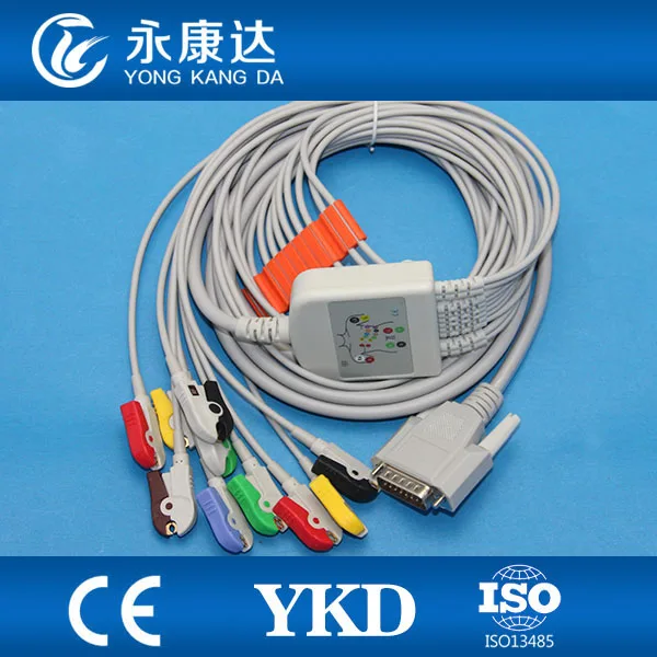 Nihon Kohden 10 lead EKG cable, compatible with Cardiofac 6353 ekg machine,IEC,Grabber
Nihon Kohden 10 lead EKG cable, compatible with Cardiofac 6353 ekg machine,IEC,Grabber