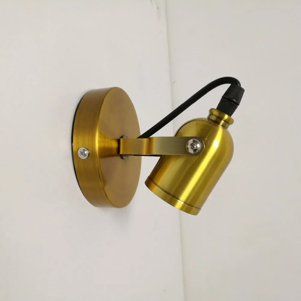 Vintage Gold Wall Lamp Bedroom Loft Adjustable Wall sconce Bedside Wall Light Ceramic Lamp Holder Industrial Wall Mount Light (22)