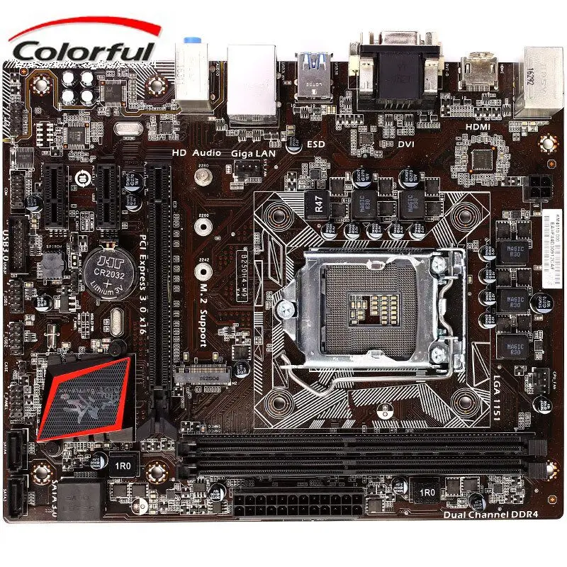 

COLORFUL Motherboard LGA1151 Socket Processors not 2011 Battle AXE C.B250M-HD V20  Desktop Mother Board For Mining User Moto