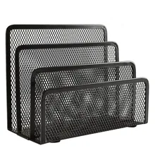 Desk Mail Organizer, 2 Pack Office Small Letter Sorter Desktop File Organizer Metal Mesh With 3 Vertical Upright Compartments