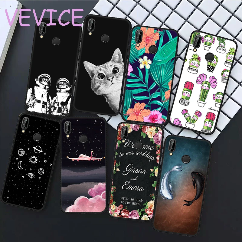 Мягкий ТПУ чехол для телефона Huawei Y9 2018 P20 Pro P10 Mate10 Lite P8 P9 Nova 2i задняя крышка Honor 9 8 Coque