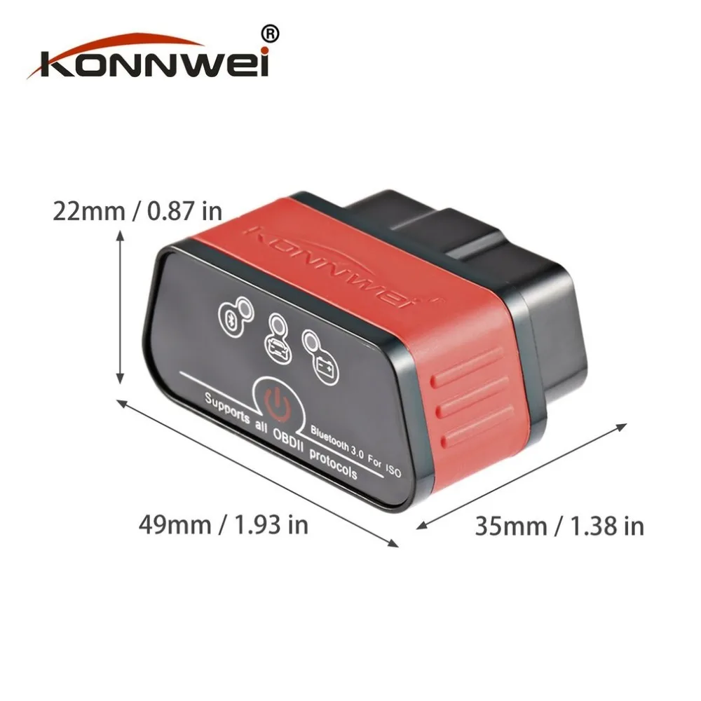 Konnwei KW903 ELM327 Bluetooth ODB2 Car Diagnostic Scanner Detector Tool Code Reader for Android OBDII Auto Scanner Hot