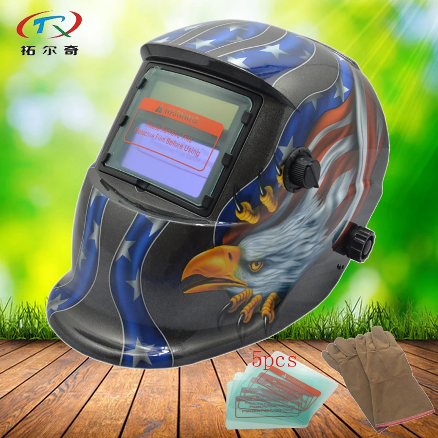 PP Welding Helmet usa eagle Solar and good Battery Auto Darkening
