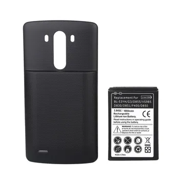 

6800mah Rechargeable Batteria Replacement For LG G3 Battery D855 VS985 D830 D851 F400 D850 High Capacity With Black Cover Case