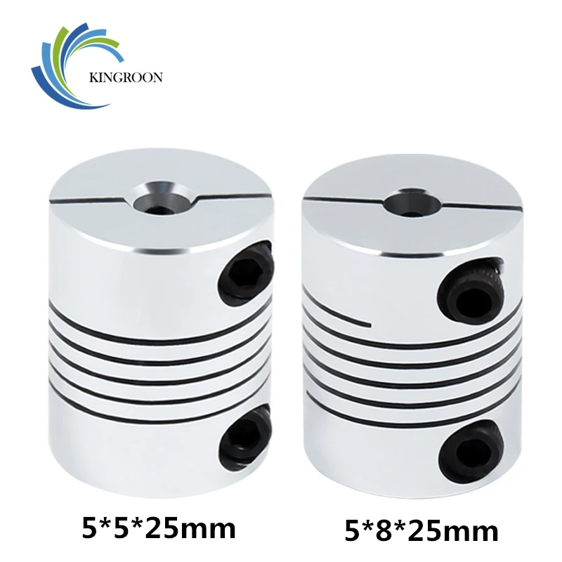 KINGROON Upgrade 3D Printer Flexible Shaft Coupler 5X5X25mm 5X8X25mm Aluminium Stepper Motor Flexible Shaft Coupling CNC Parts 1|3D Printer Parts & Accessories| - AliExpress