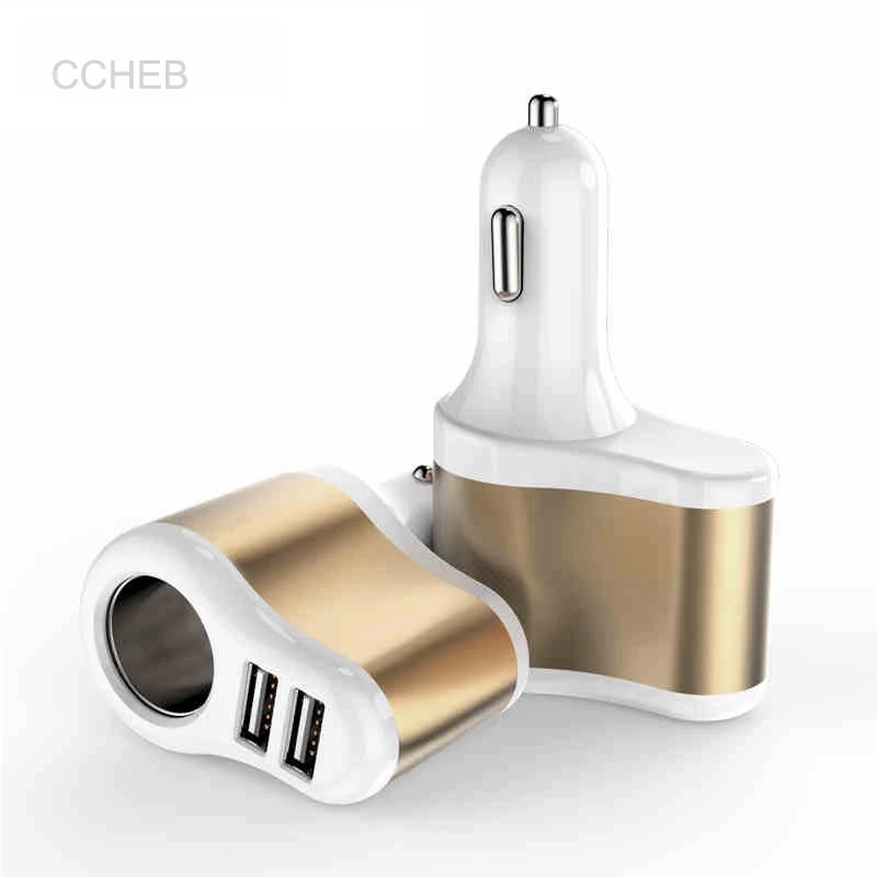 

VBNM Cell Phone Dual USB Charger Car Cigar Lighter Plug For Tablet GPS Video Recorder Power Adapter With Intelligent Protction