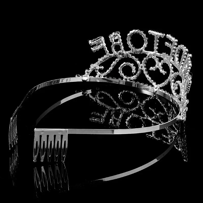 Блестящая Корона невесты для девочки девичник вечеринка Свадьба свадебный душ принадлежности Стразы тиара Корона аксессуары для волос