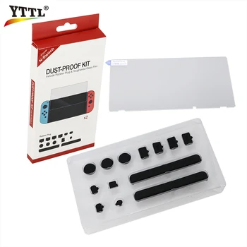 

YTTL 5pc/lot NS Console Dust Proof Kits with Joy-Con Grips Tempered Glass Protector for Nintend Switch Dust-Proof Kit