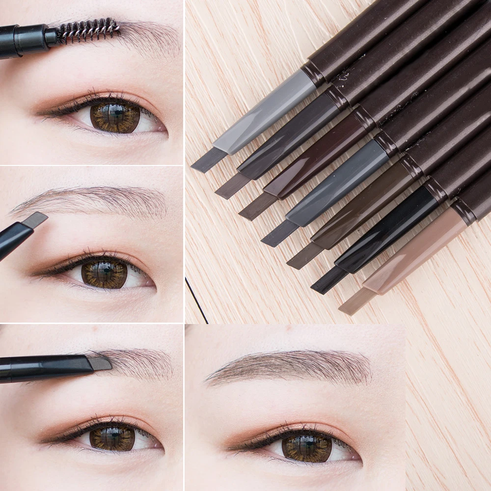 

5 Color 2 In1 Makeup Brows Automatic Eyebrow Pencil with Eye Brows Brush Waterproof Eyebrow Kits Brows Brow Eye Tattoo Pen TSLM2