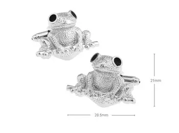 

10pairs/lot Silver Frog Cufflinks Black White Steel Plating Cuff Links Shirt Cuff Button Men's Jewelry