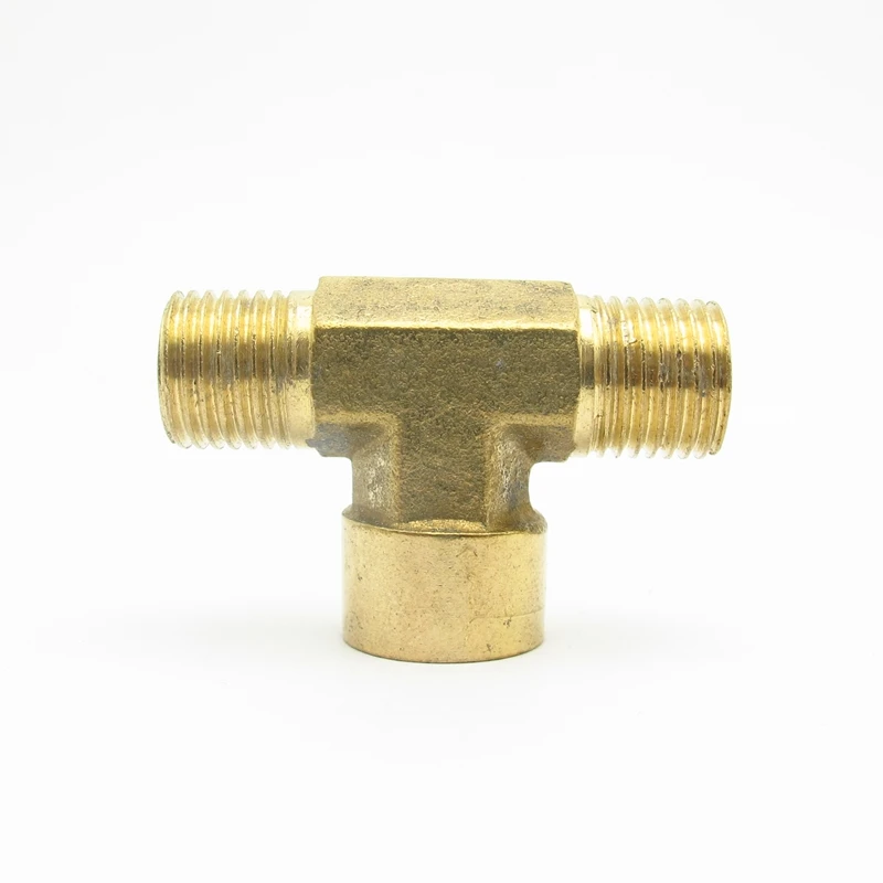 

1/8" BSP Male x Female x Male Thread Tee Type 3 Way Brass Pipe Fitting Adapter Coupler Connector For Water Fuel Gas
