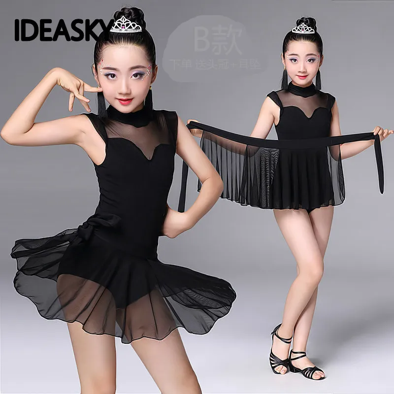 Lady Latin Dance Fishtail Skirt Dress Salsa Tango Ballroom Rumba Dance New Black