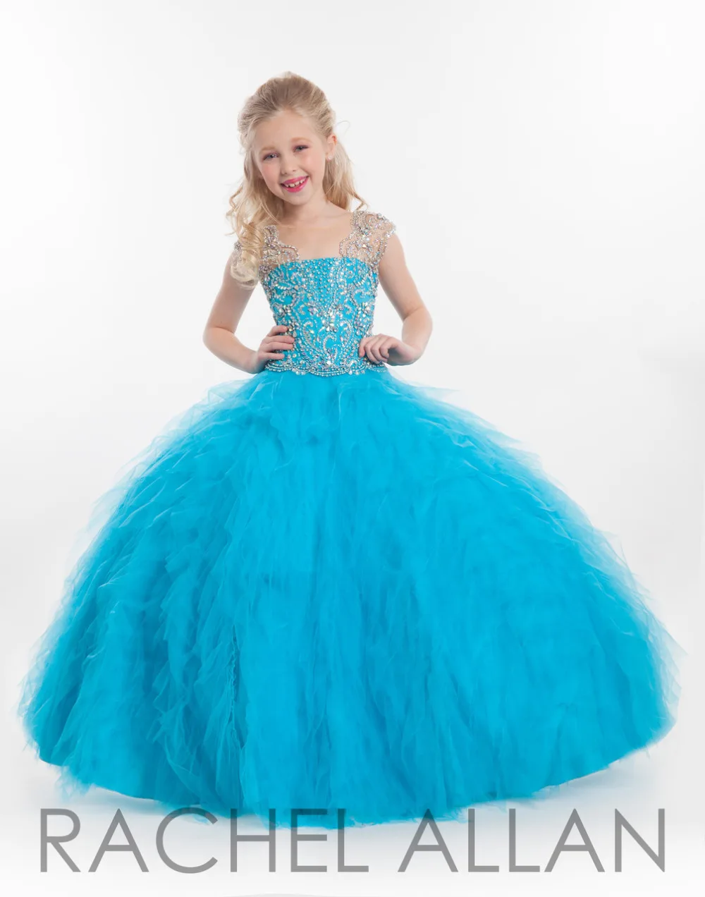 2017 Pageant Dresses for Girl Jewel Sheer Neck Glitter Crystal Beadings