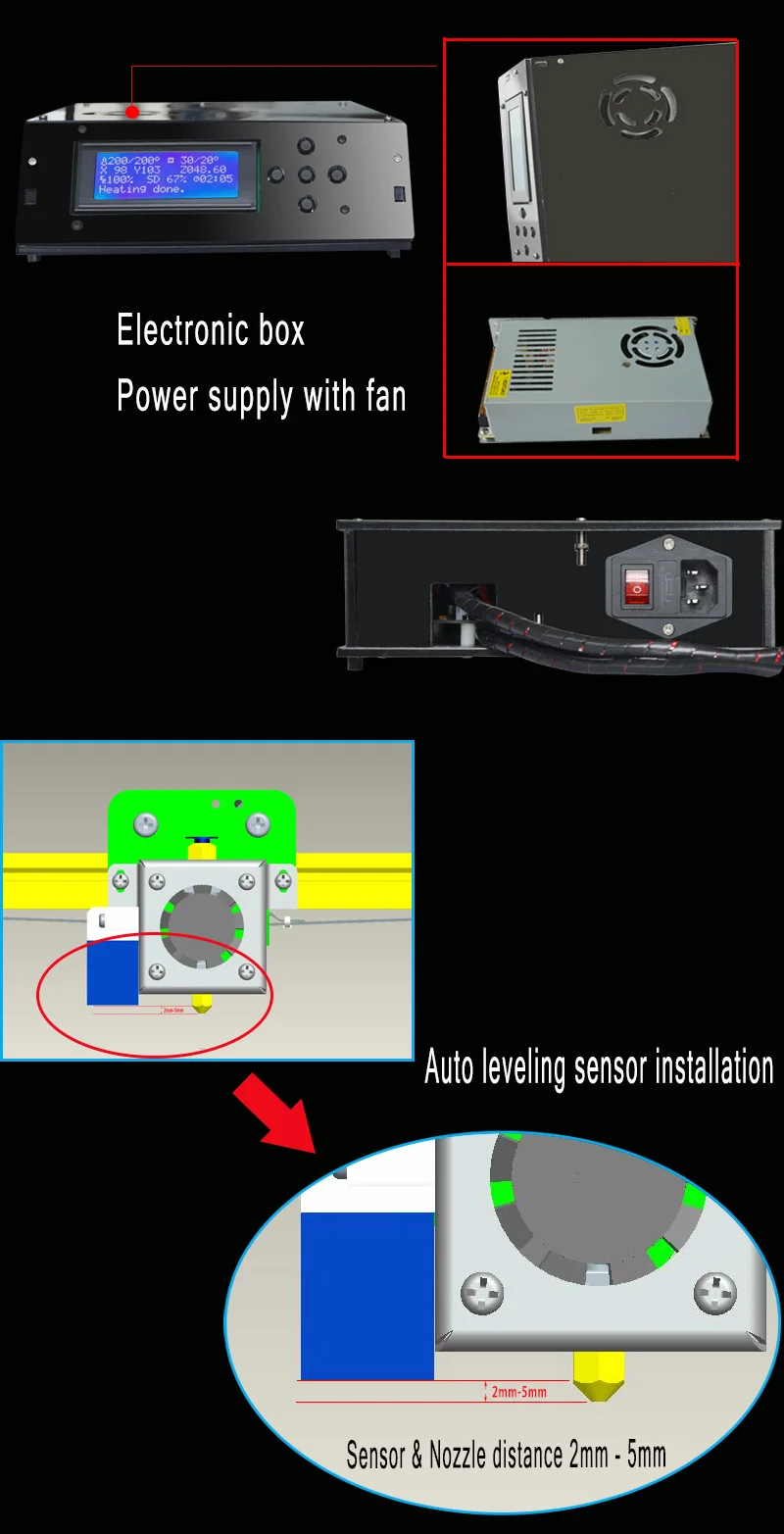 Горячая Распродажа Tronxy X3A DIY наборы 3d принтер автоматическое выравнивание 3D печать Боуден экструдер 2 рулона PLA нити в подарок