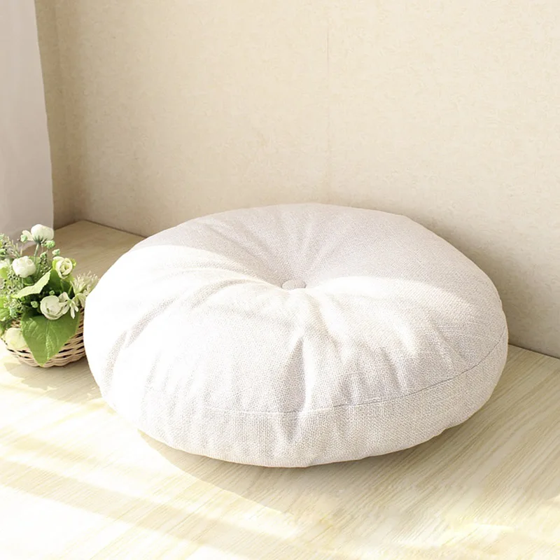 L126-KAYIYO Round Cotton&Linen Meditation Cushion Chair Pillow Yoga Cushion Bay Window Cushion Gray High Quality (7)