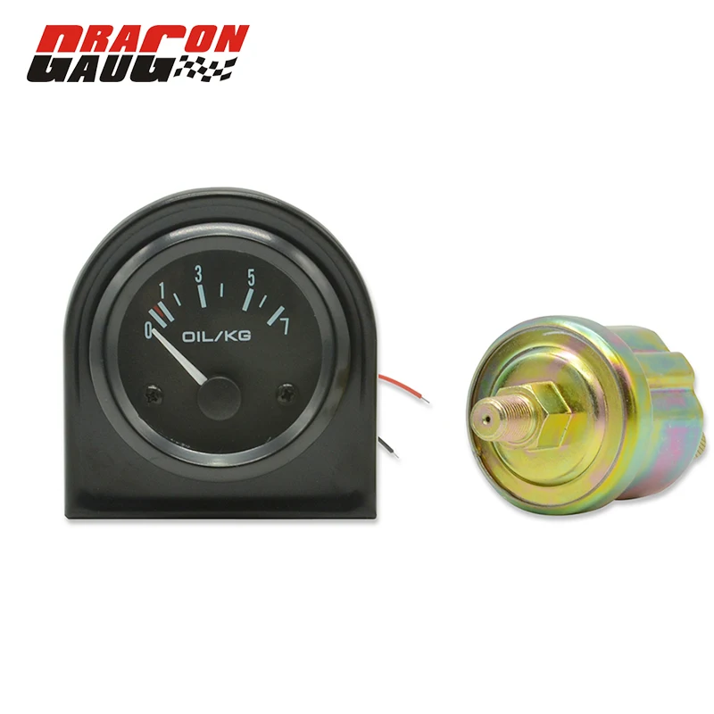 Dragon gauge 2 inch 52mm black analog car modification racing oil
