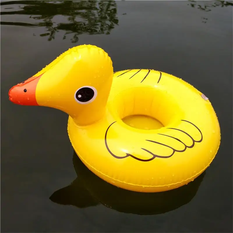 

Inflatable coaster small yellow duck drink cup holder water single hole small yellow duck cup holder PVC