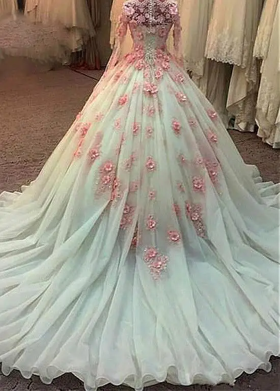 Мусульманские свадебные платья с длинным рукавом Vestido De Noiva бальное платье из