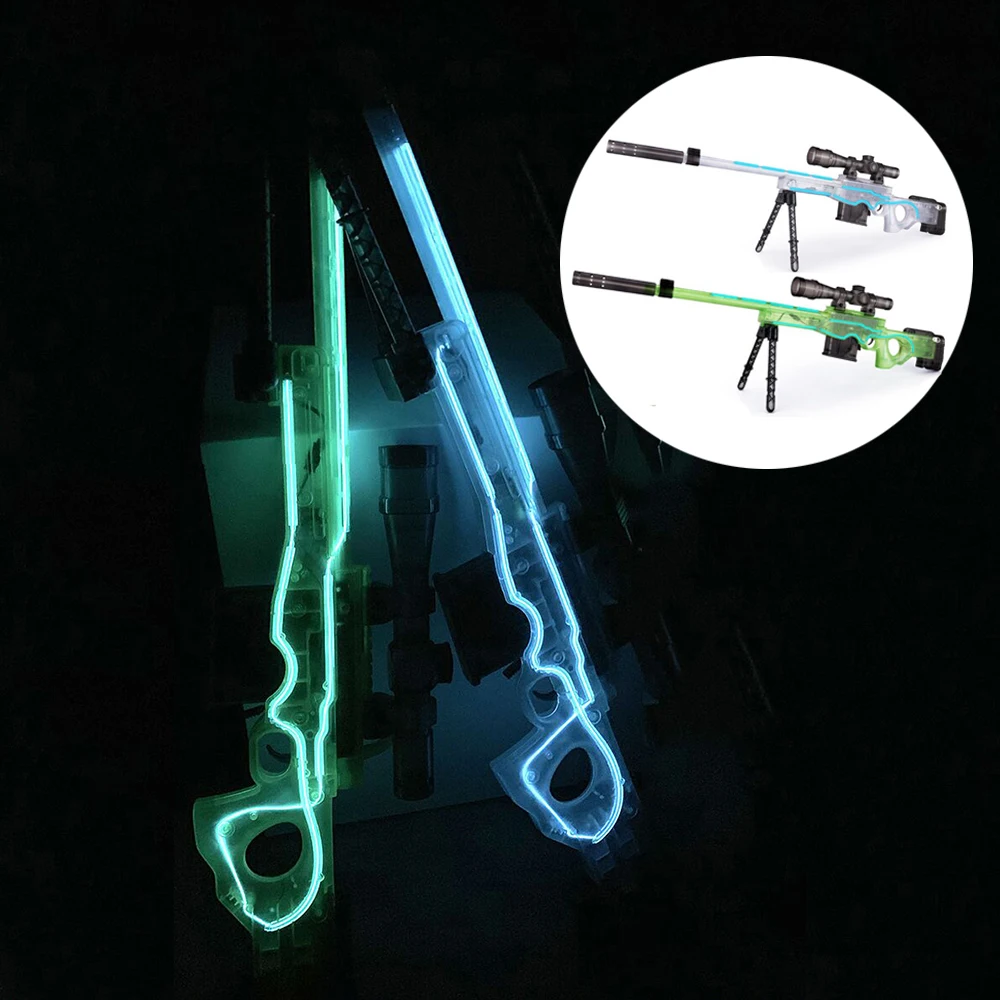 

Fluorescent AWM Plastic Toy Gun for Children Manual Load 15x Mirror Boys Sniper Gel Blaster Orbeez Gun Toys Gift Outdoor CS Game