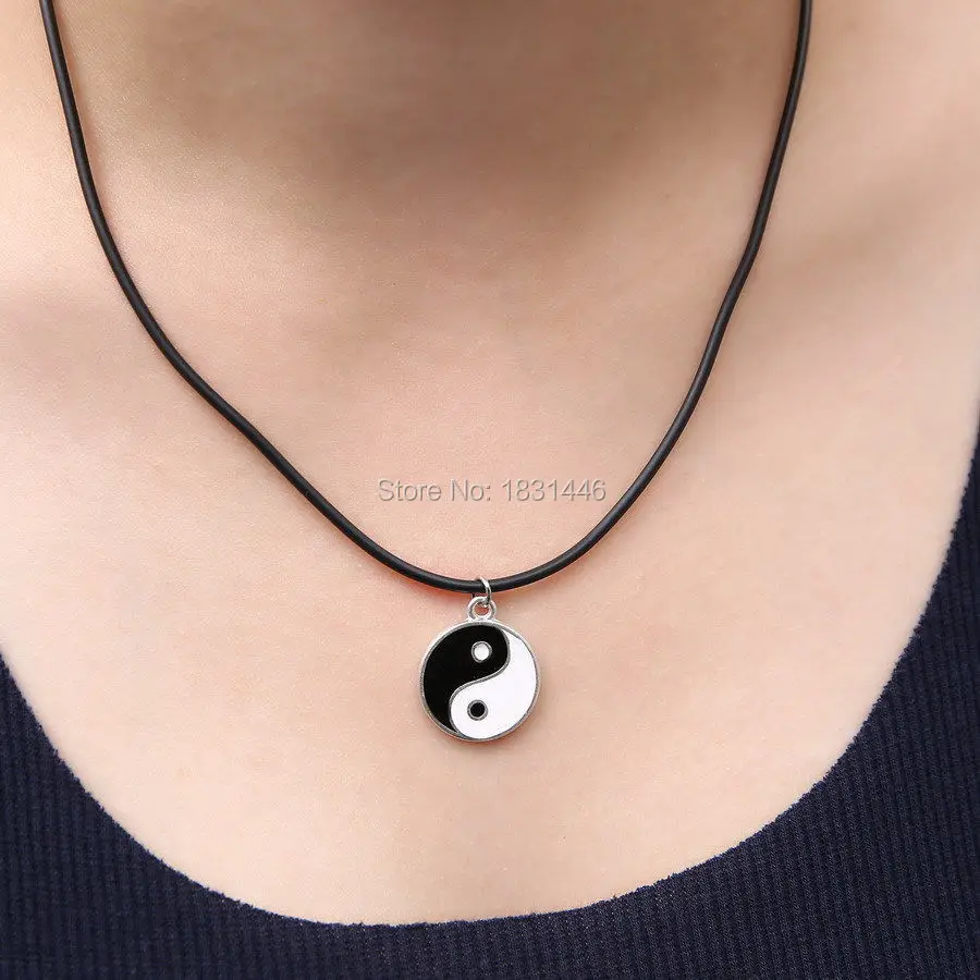

Handmade DIY Taiji Ying Yang Jewelry Pendant Statement Necklaces & Pendants Jewelry Glass Alloy Round Men Necklace