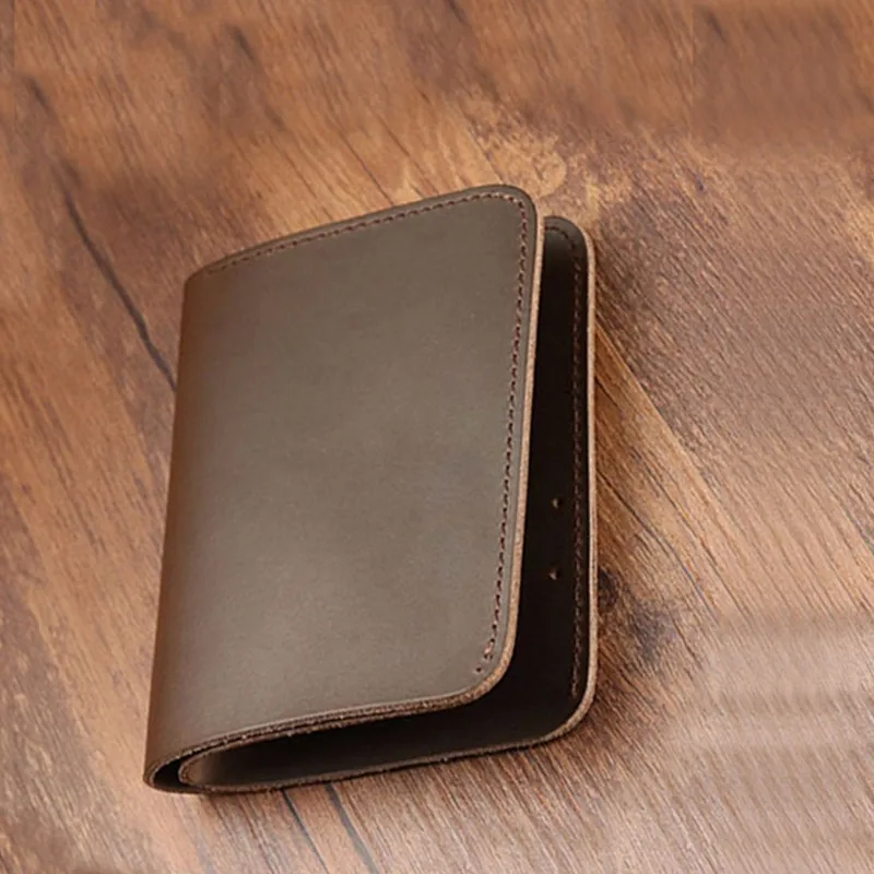 2017 Genuine Leather Men Wallet Super Thin Leather Handmade Custom Name