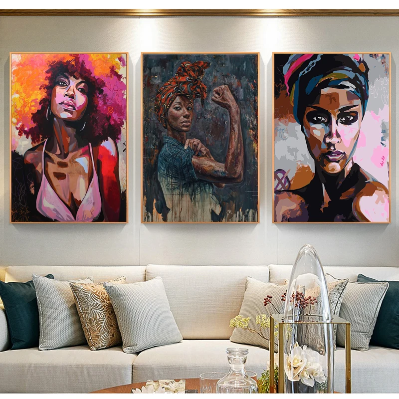 

Black White African Nude Woman Cuadros Canvas Painting Posters and Prints Scandinavian Wall Art Picture for Living Room Decor