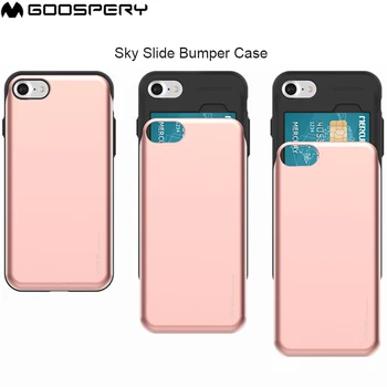 

GOOSPERY Sky Slide Card Slot Bumper Anti-shock Cover Case for iPhone 6 6S 7 8 Plus X