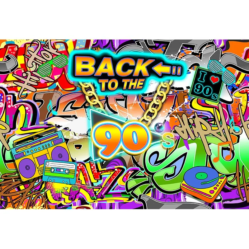 Mehofoto 7x5ft 90th граффити фон для фотосъемки с изображением Виниловый фон в стиле «хип-хоп» для студийной фотосъемки Back to the 90s вечерние украшения 280