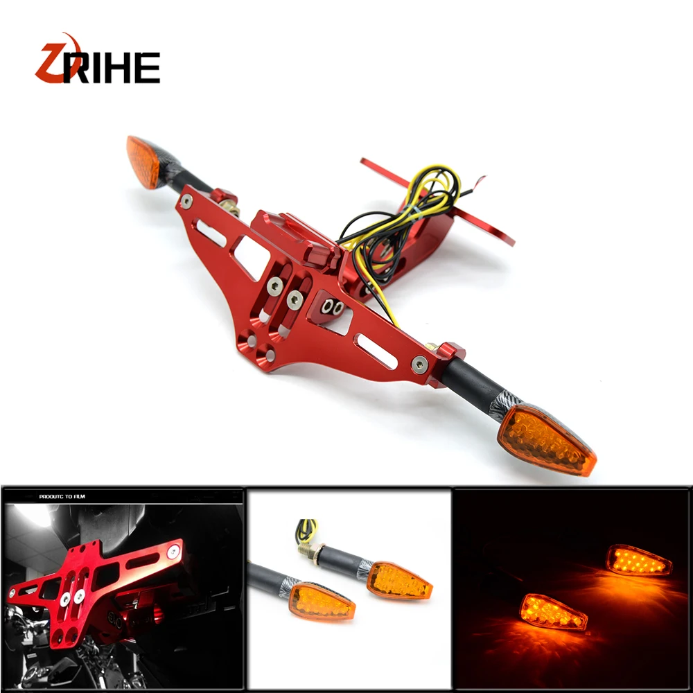 

Motorcycle Registration License Plate Bracket Holder with light For plate For Suzuki GSXR 600 HAYABUSA GSX-S1000 GSX650F DL650