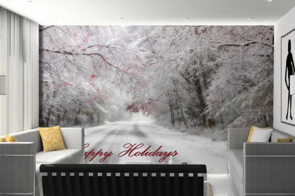 

Snow Landscape 3d Wallpaper Murals Living room Nonwoven Wallpaper Background Wall Murals Design