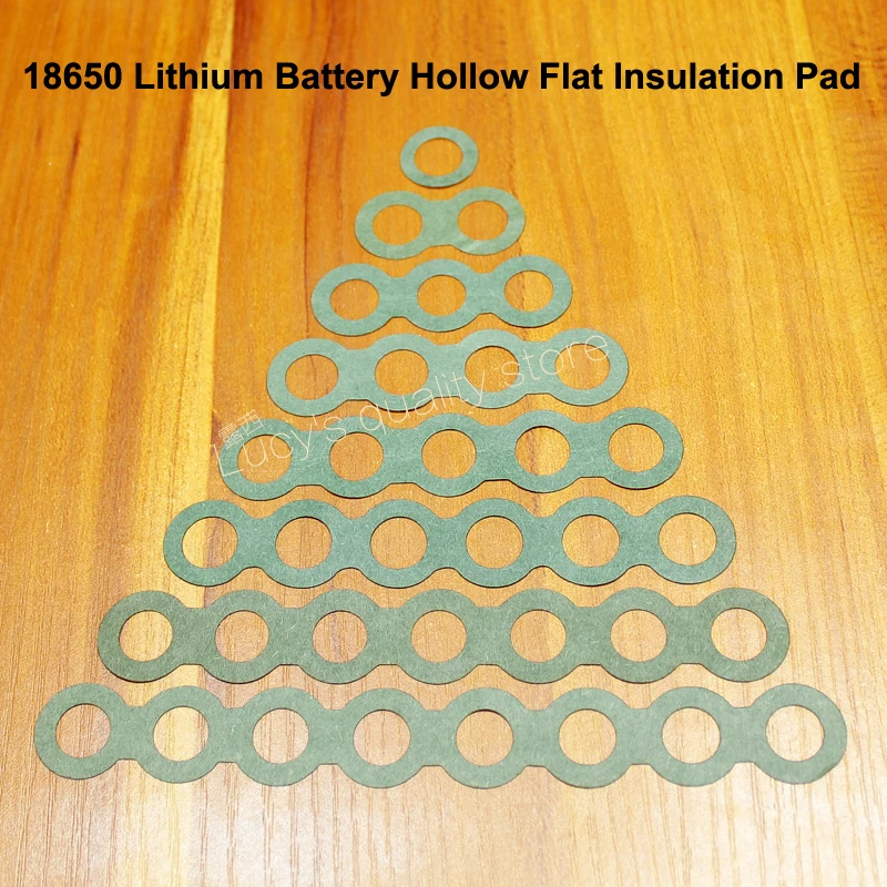

100pcs/lot 18650 lithium battery high temperature insulation gasket adhesive blue bar paper through hole hollow positive gasket