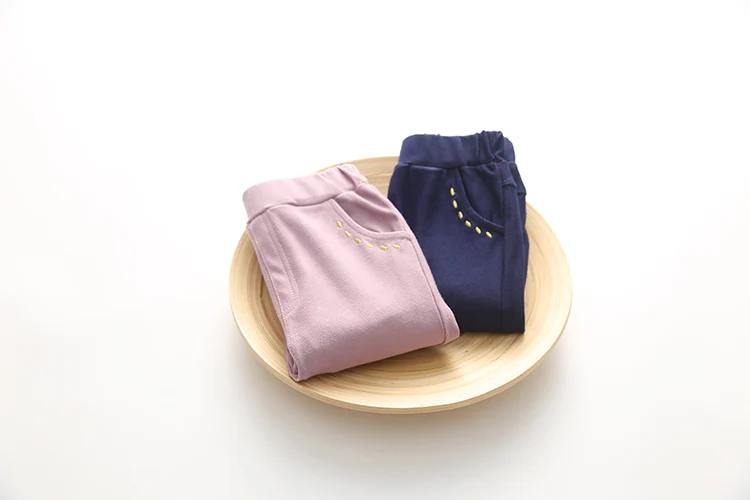 2018 Spring Autumn Trousers 2-10T Years Children Cotton Solid Color Pattern Basic Elastic Capri Little Kids Girl Skinny Pants  (15)