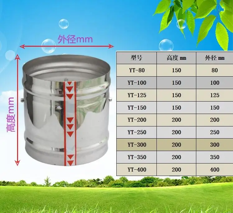 Обратный клапан оцинкованный кухня Общий диапазон дымовых вытяжек обратный клапан 100 мм 125 мм 150 мм 200 250 мм