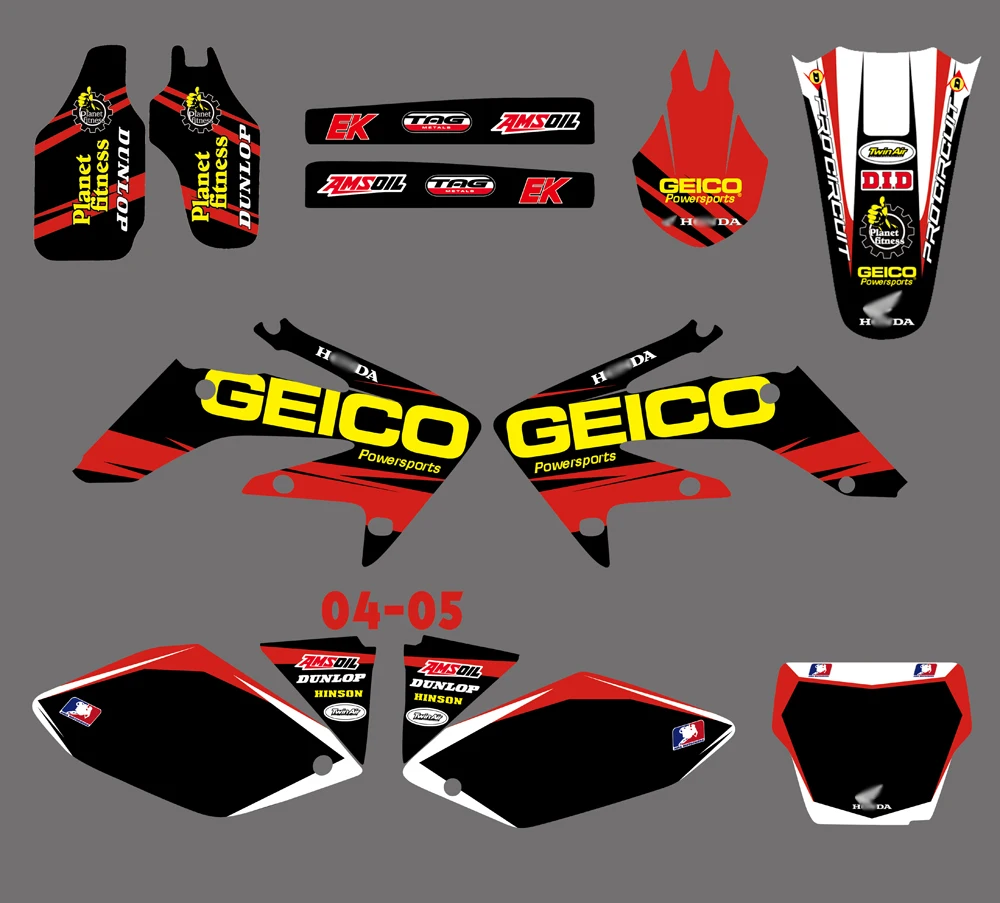 Набор стильных наклеек для Honda CRF250 CRF250R CRF 250 250R 2004 2005 2006 2007 2008 2009|Наклейки и стикеры|