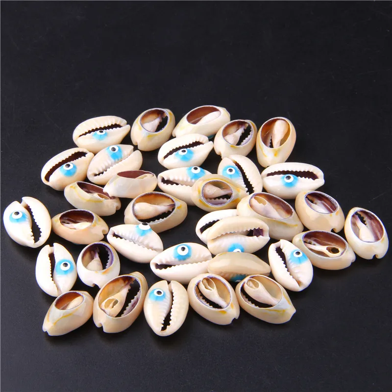 

10Pcs White Cowrie Shell Cute Graffiti Dinosaur head Charm evil Eye Shell Crafts Natural Seashell for Sale Indian Tribal Jewelry