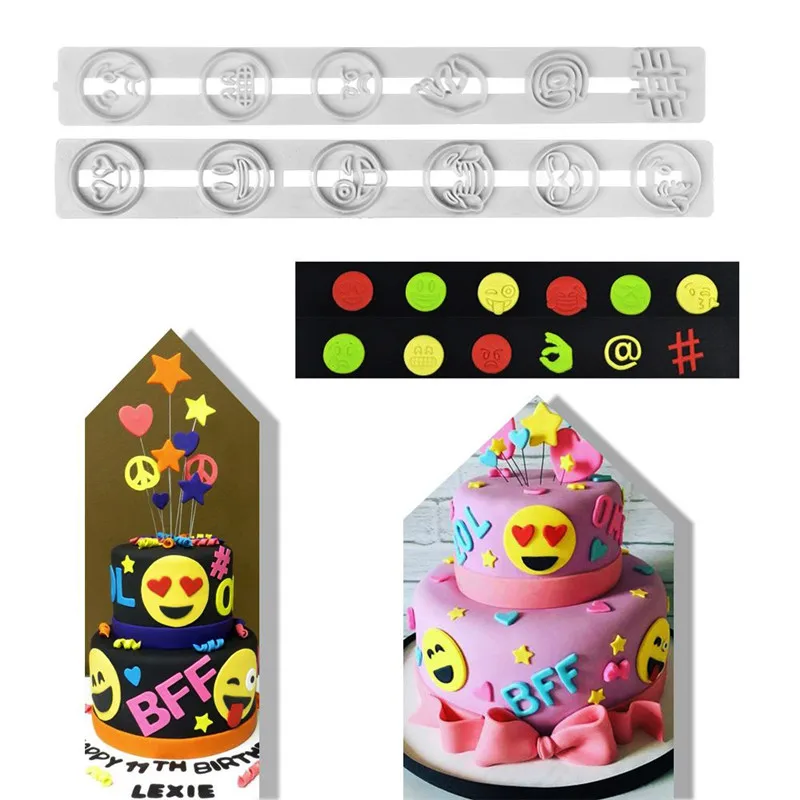 

Plastic Emoji Baking Tools For Cakes DIY Fondant Cake Decorating Tools Biscuits Cookies Pastry Tools Sugarcraft