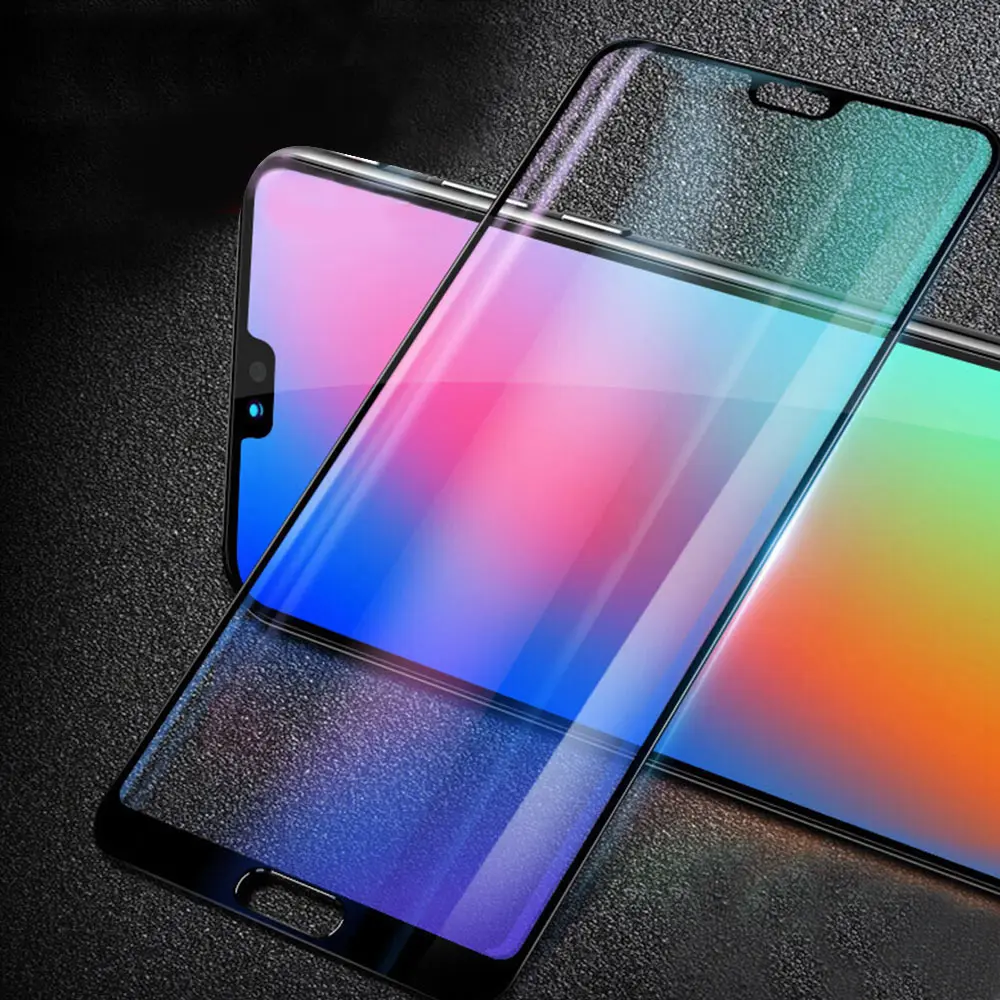 TOMKAS 5D Full Cover Glass For Huawei P20 Lite Tempered Glass For Huawei P10 Lite P20 Pro Glass Round Edge Screen Protector Film