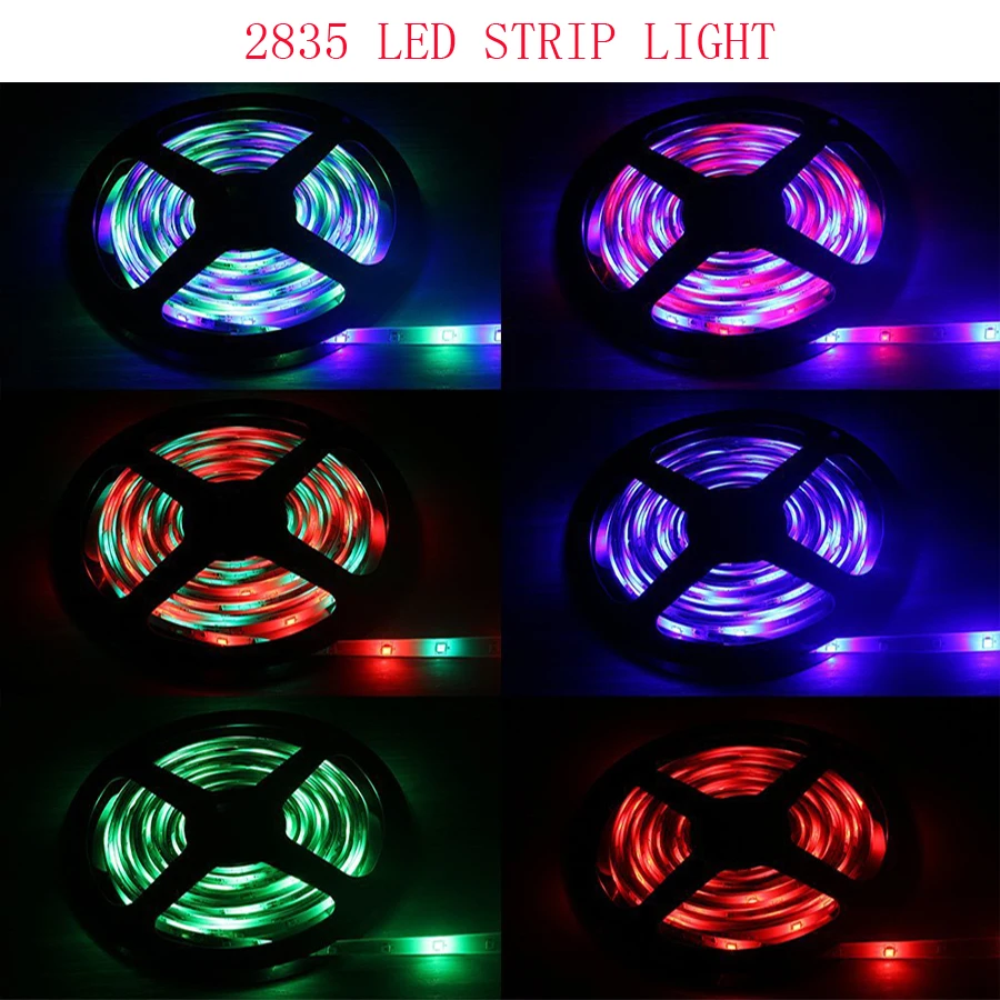 Светодиодная лента светильник 5050 2835 RGB 5 м 10 водонепроницаемый диод 12 в пост. Тока