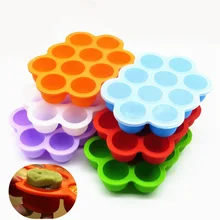Силиконовые Детские Цветочные решетки пищевой контейнер портативный безопасности грудное молоко фрукты овощи лоток для льда плесень семь отверстий коробка для хранения